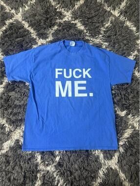Vintage 90s F*** Me Then Leave Me T Shirt Men’s XL Single Stitch Blue Hanes USA